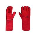 GUANTI ANTICALORE IN CROSTA/MANICA LUNGA - ROSSO - TG. 10
