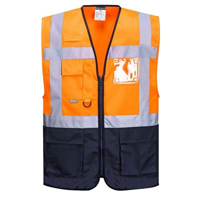 GILET EXECUTIVE ALTA VISIBILITÀ VARSAVIA - ARANCIO/BLU